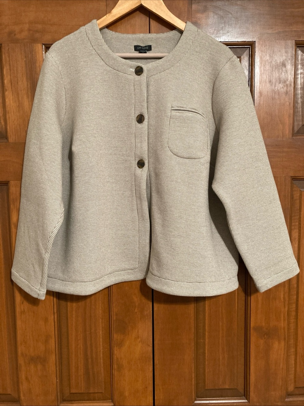 NWT JJill wearever jacquard Beige three Button jacket women’s XL petite